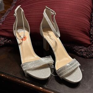 Glamorous Silver High Heel Sandals